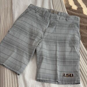 LSU 🐯 Gray Plaid Men's Shorts